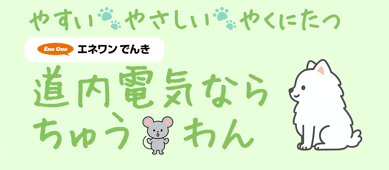 やすい やさしい やくにたつ 道内電気なら ちゅうわん