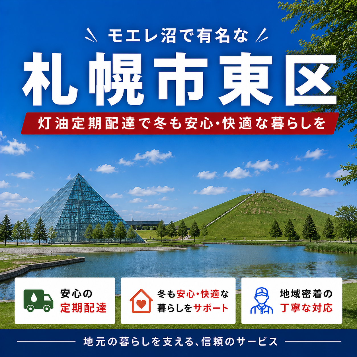 モエレ沼公園で有名な東区で灯油配達業者を探している方へ｜定期配達で安心の冬準備