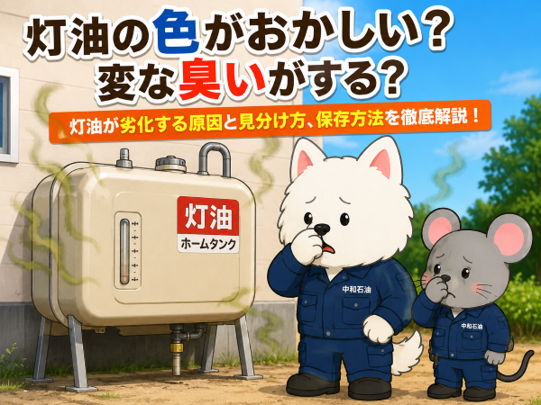 灯油の色がおかしい？変な臭いがする？灯油が劣化する原因と見分け方、保存方法を徹底解説！