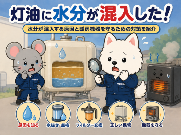灯油に水分が混入した！水分が混入する原因と暖房機器を守るための対策を紹介